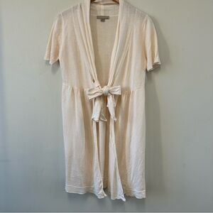 One A Y2K Cream Women's Longline Cardigan with Tie Front